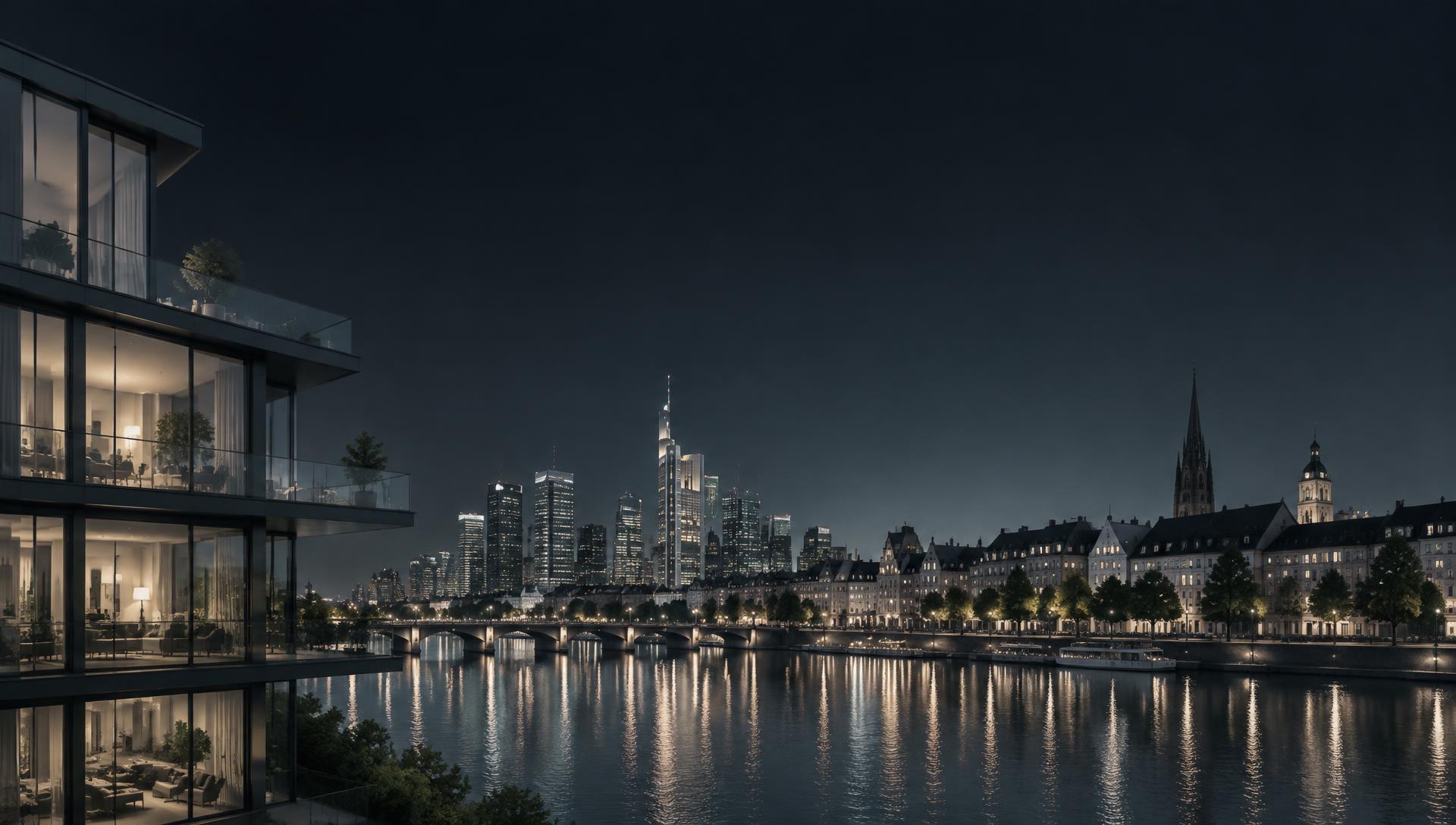 Contemporary waterfront properties and an international city skyline